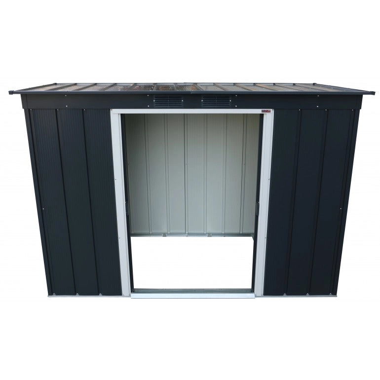 Casetta in metallo by Ezooza Pent 8x4 tetto a una falda grigio 124 x 263 x 181 cm Soluzione duratura ed elegante