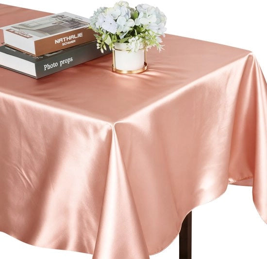 Tavolo quadrato con tovaglia in seta - 2-pack - 145 cm x 320 cm Tavolo quadrato con tovaglia in poliestere - Morbida e senza pieghe - Tessuto liscio - Lavabile - Adatto per matrimoni, ricevimenti e banchetti