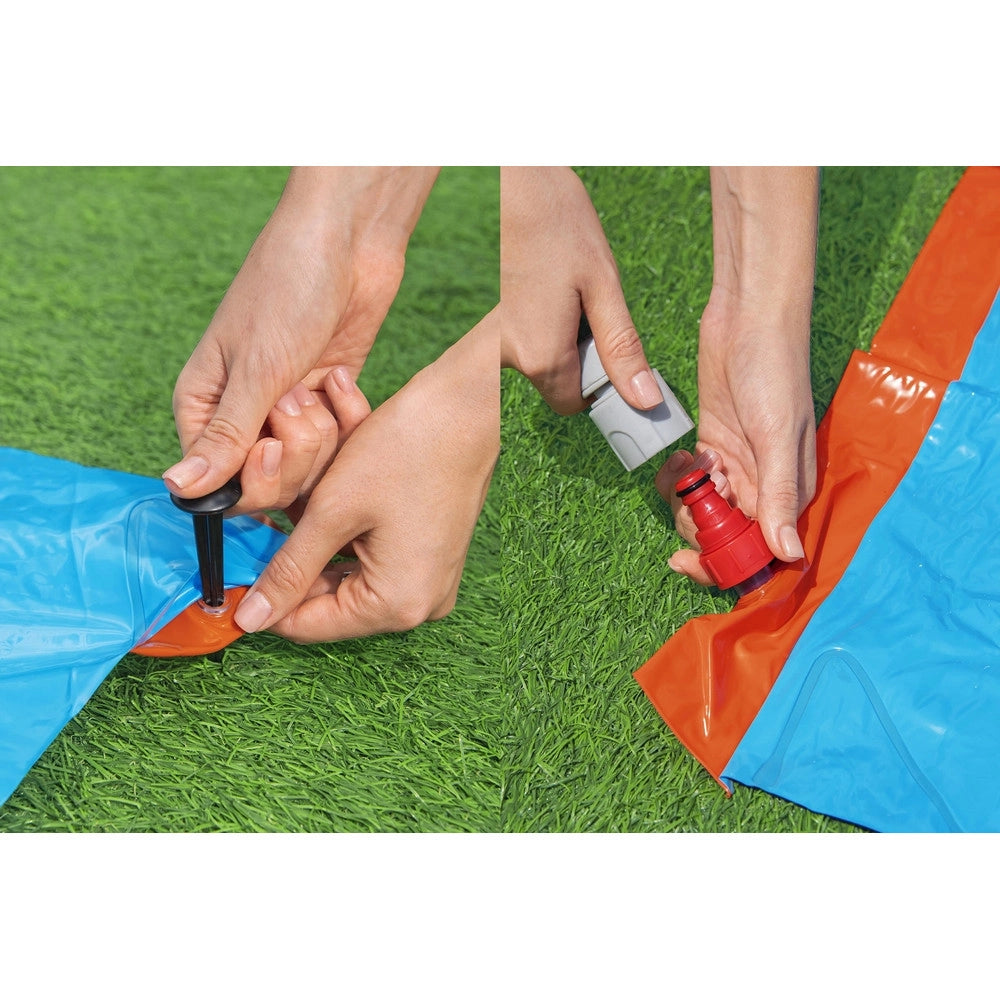 Trade Shop - Scivolo Acquatico Singolo Con Spruzzi Per 1 Persona 488 X 82 Cm Estate Giardino 52326 -