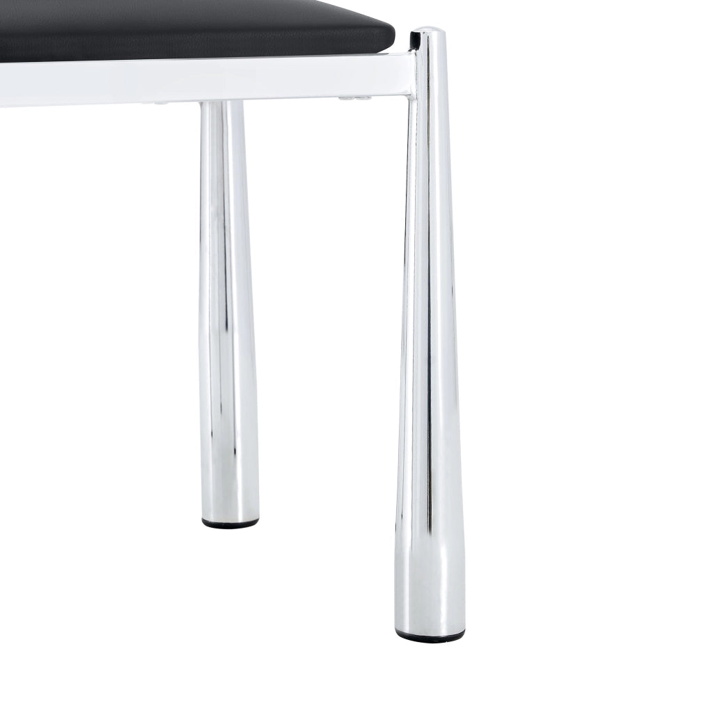 Sedia da Pranzo con Schienale Semicircolare Ergonomico e Seduta Imbottita, in PU Nero