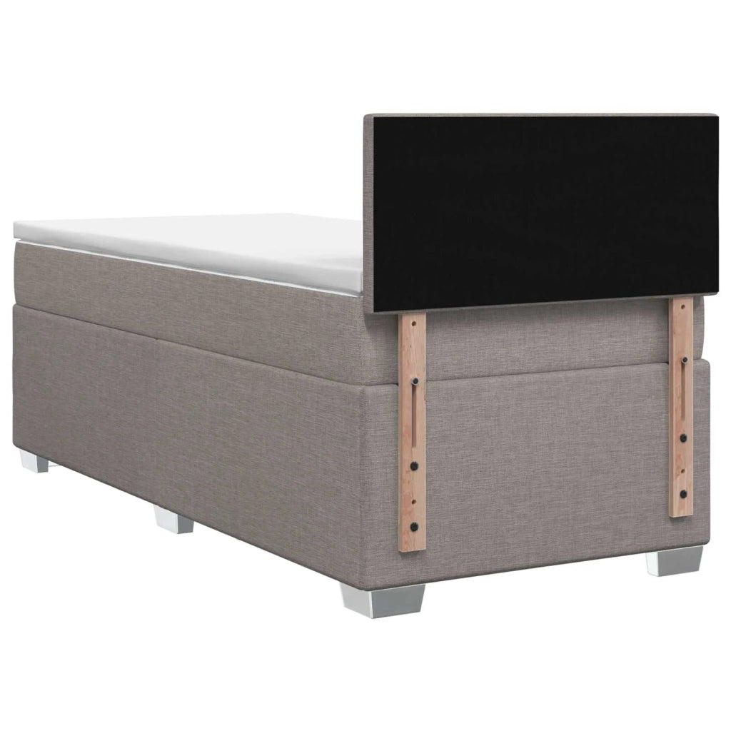 Letto box spring con materasso Tortora 90 x 200 cm Tessuto 3450394
