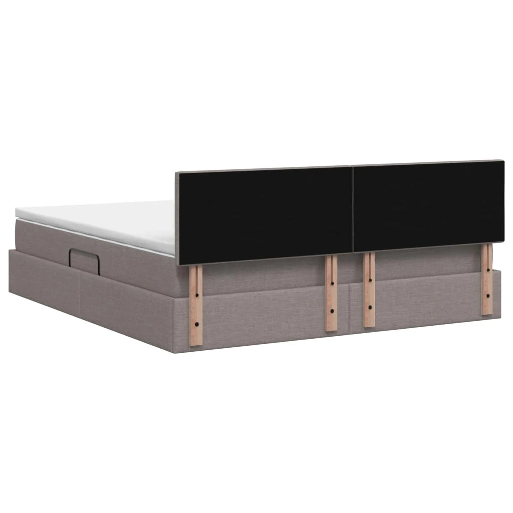Letto con contenitore e materasso Tortora 140 x 200 cm Velluto 3458691