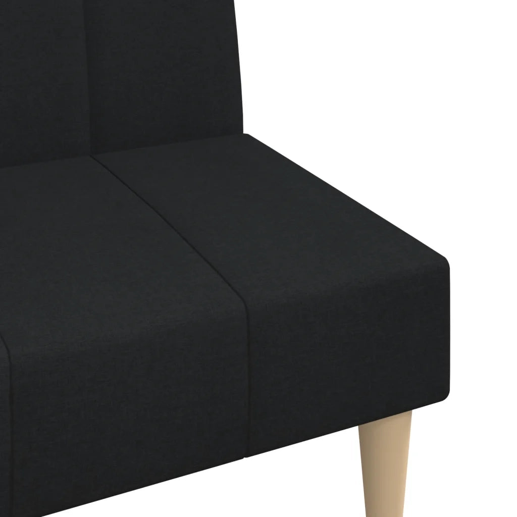 Divano Letto a 2 Posti-Sofa Letto 2 Posti-Daybed Nero in Tessuto 367603