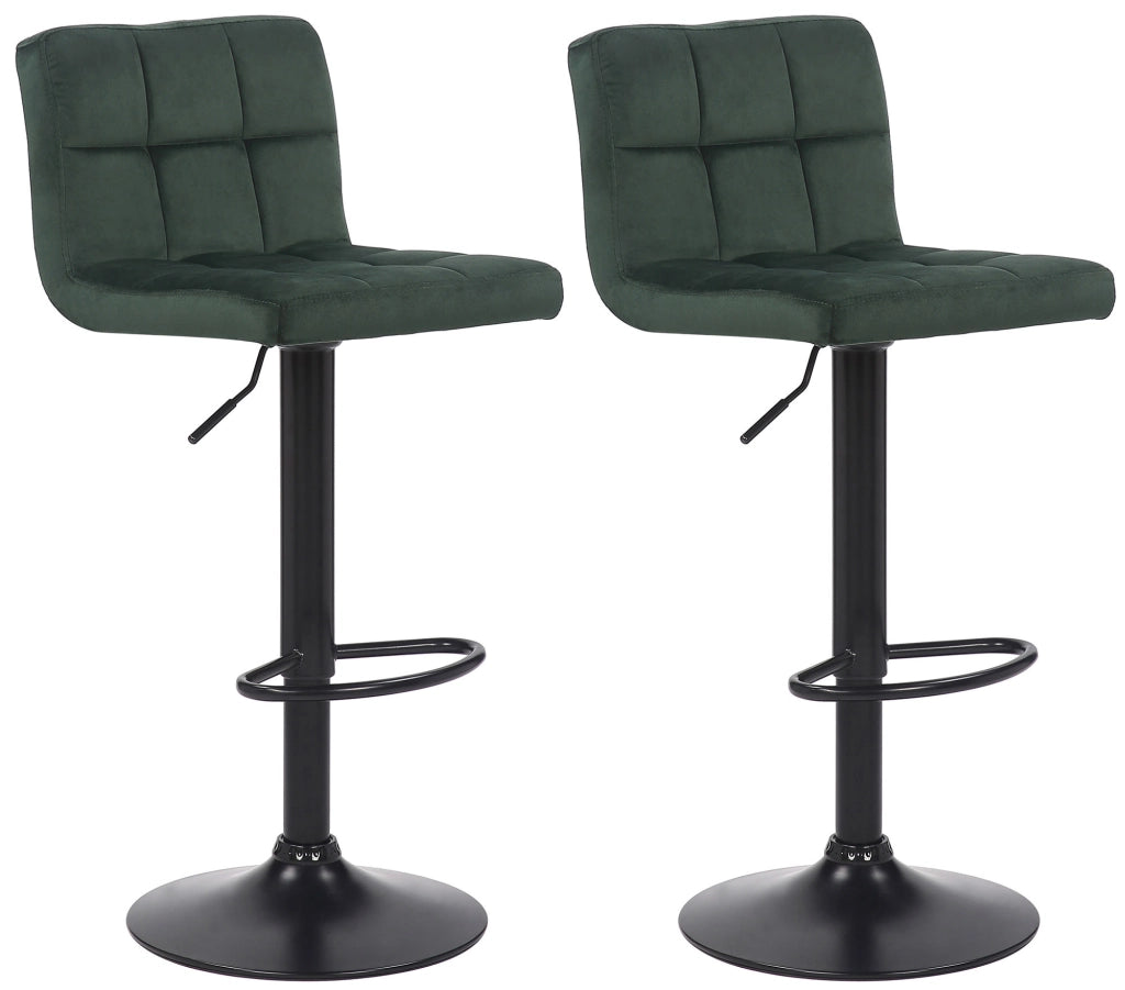 Set di 2 sgabelli bar Feni in velluto verde