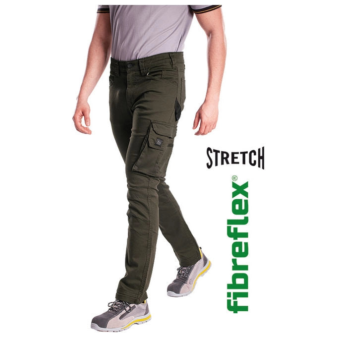 Rica Lewis 5429949 Jobc1 Jeans da Lavoro Stretch Multitasche Gamba Dritta Taglia 52 colore Verde
