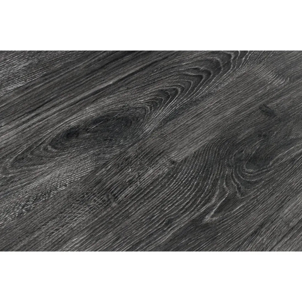 Tavolo da pranzo RIVET 160 cm in legno grigio e metallo nero