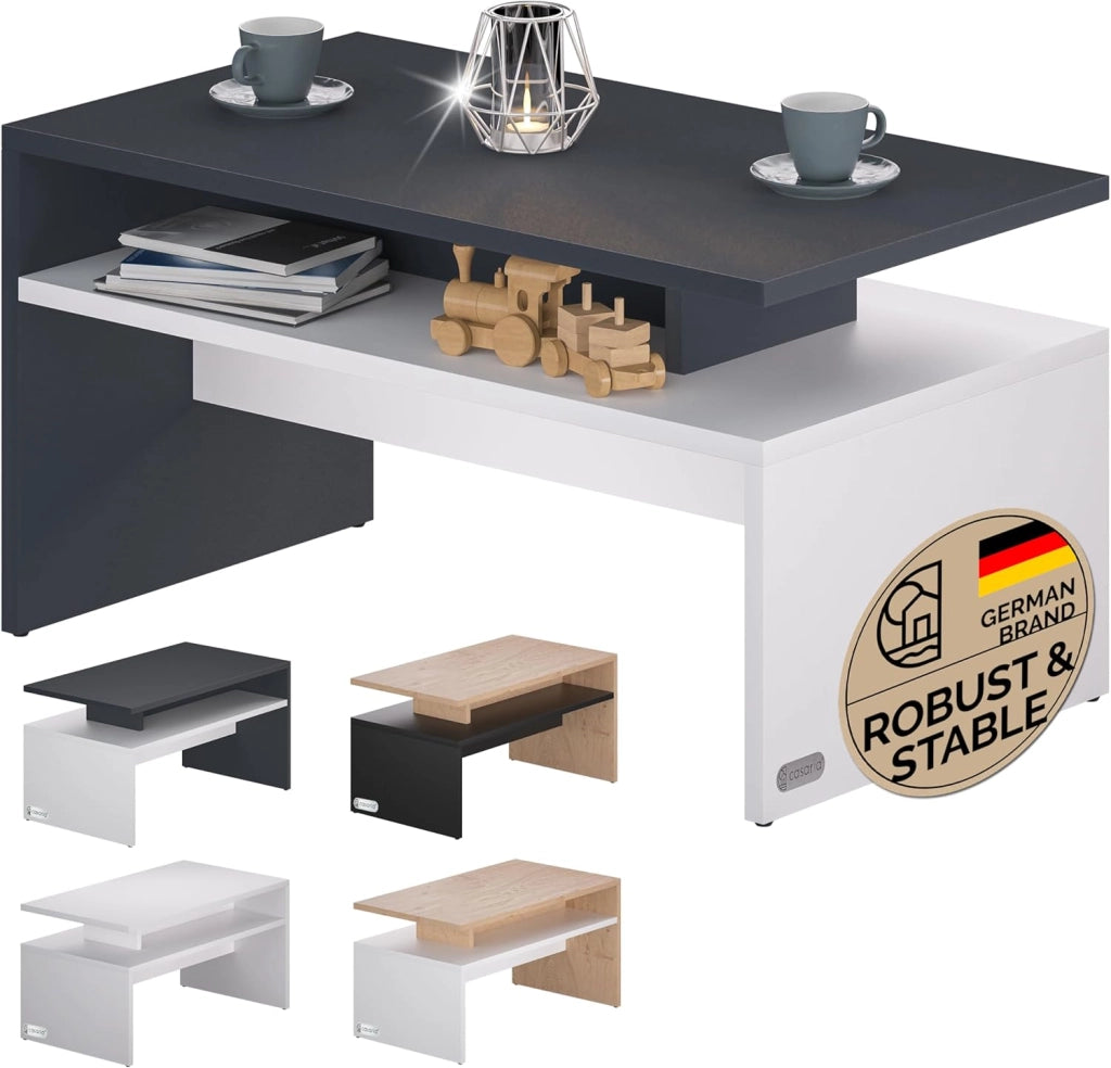 ® Tavolino Salotto da Divano 95x55x50cm Mobiletto Basso in Legno Carico Max 50kg Tavolo Moderno Soggiorno da Caffé da Pranzo Coffe Table Letto