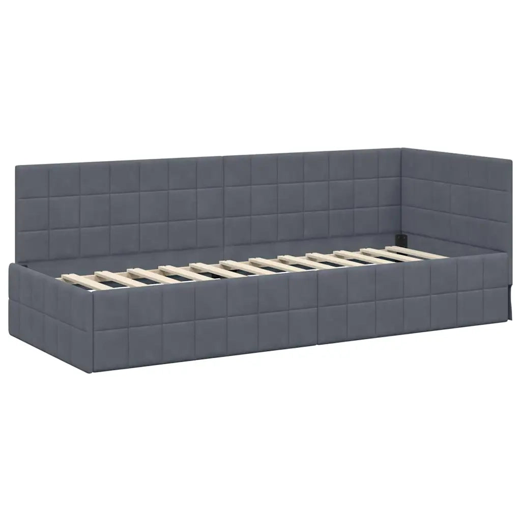 Struttura Letto Angolare con Materasso 2 pz-Giroletto con materasso Grigio Velluto 966099