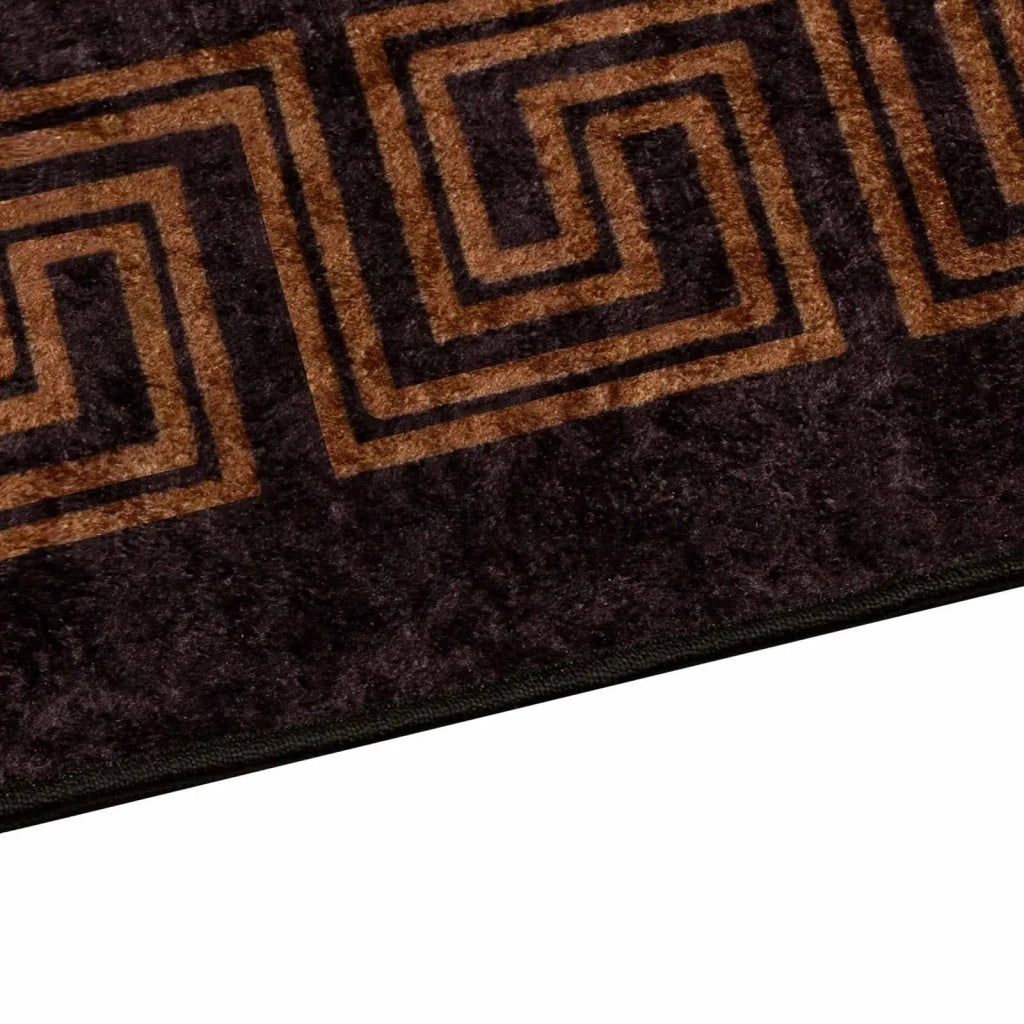 Runner Tappeto MARSA Nero 80 x 350 cm Poliestere e PVC