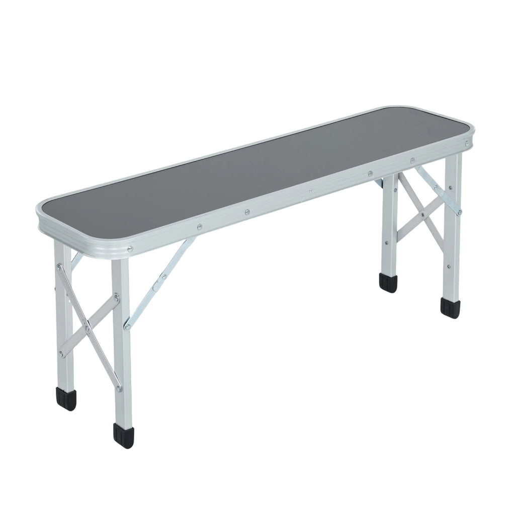 Tavolo da Campeggio ROI con 2 Panche Pieghevoli, Colore Grigio