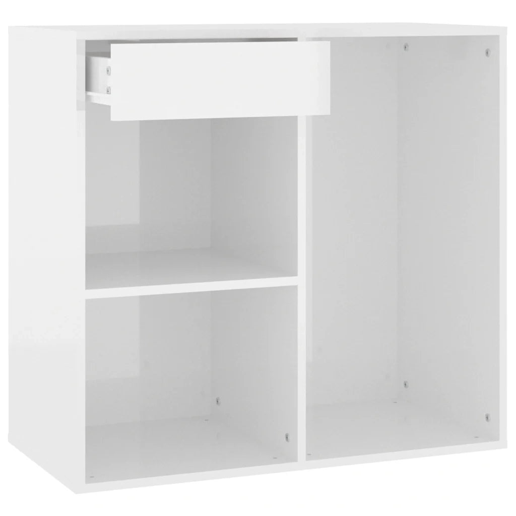 Armadietto per Cosmetici Bianco Lucido 80x40x75 cm in Legno CFW2083993