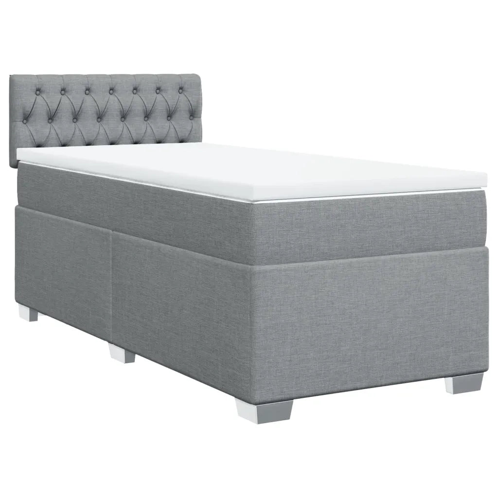 Giroletto a Molle con Materasso Grigio Chiaro 90x200 cm Tessuto 3285778