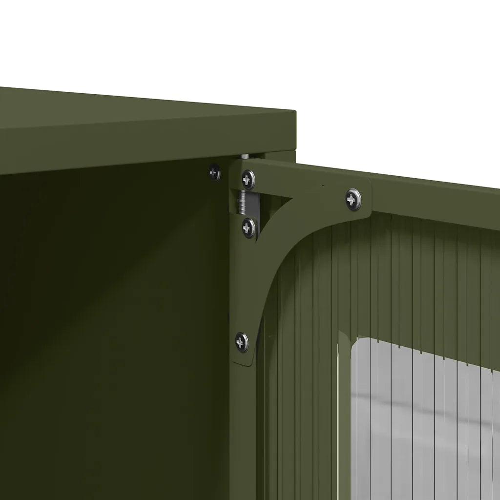 Mobile TV Verde Oliva 68x39x60,5cm in Acciaio Laminato a Freddo