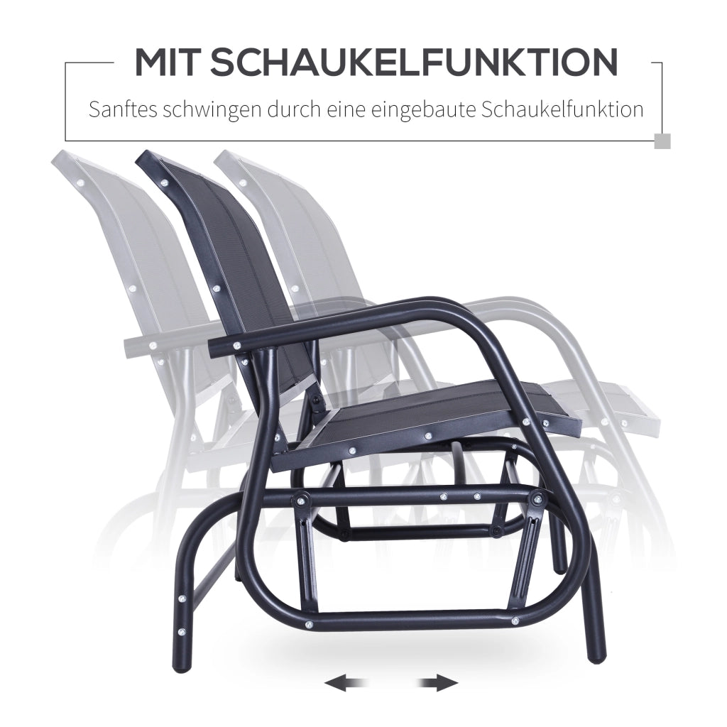 SEDUTA OSCILLANTE 2 posti 120x70x85 cm Metallo Nero