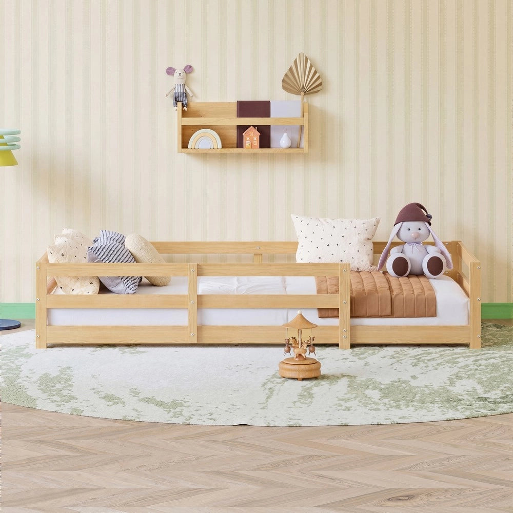 Letto Montessori per Bambini ¨C MINIMAL ¨C Pino Massello, Senza Rete, 90x200, Naturale