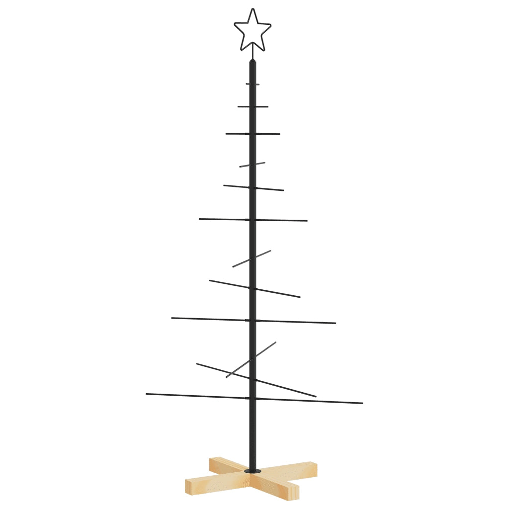 Albero di Natale | Decorazioni natalizie in Metallo con Base in Legno Nero 120 cm