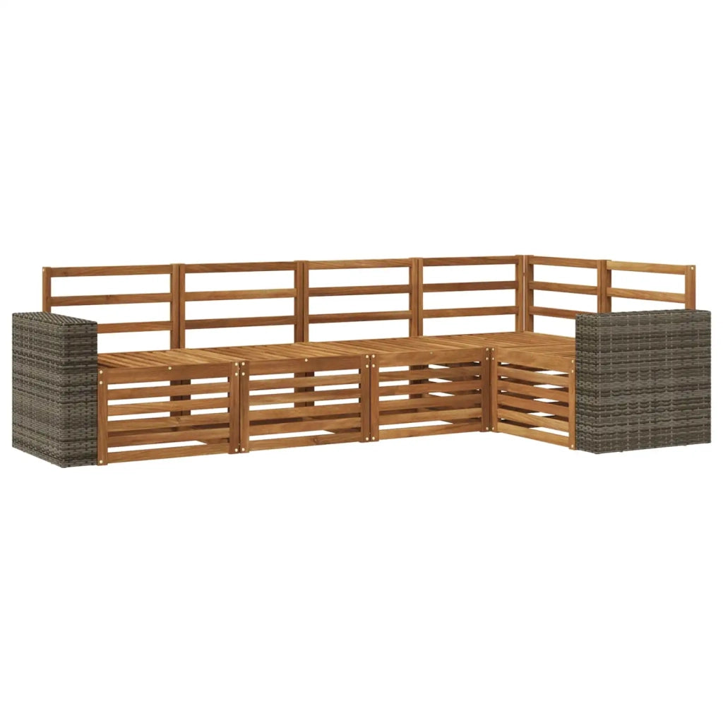 Set divano sezionale 5 pcs Naturale Legno di Acacia Massello