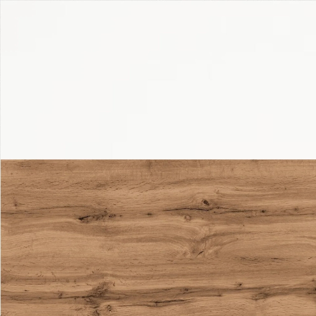 Composizione doppio lavabo 6 pezzi VENERE bianco / quercia