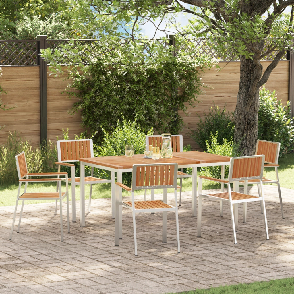 Set pranzo giardino 7 pezzi in legno massello di teak