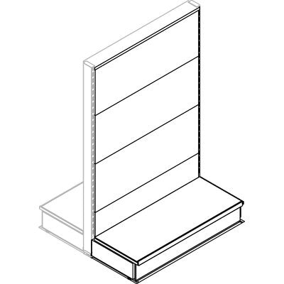 TRASFORMAZIONE A GONDOLA ESTENSIONE MARKET - SCHIENALE LISCIO RAL 9016 CM 100 H.CM 155