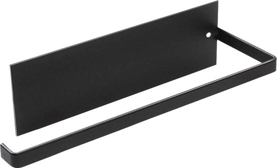 Sostegno per rotolo di carta da cucina da parete nero - contenitore per carta da cucina e tovaglioli - adesivo - 25 cm sostegno per rotolo da cucina appeso