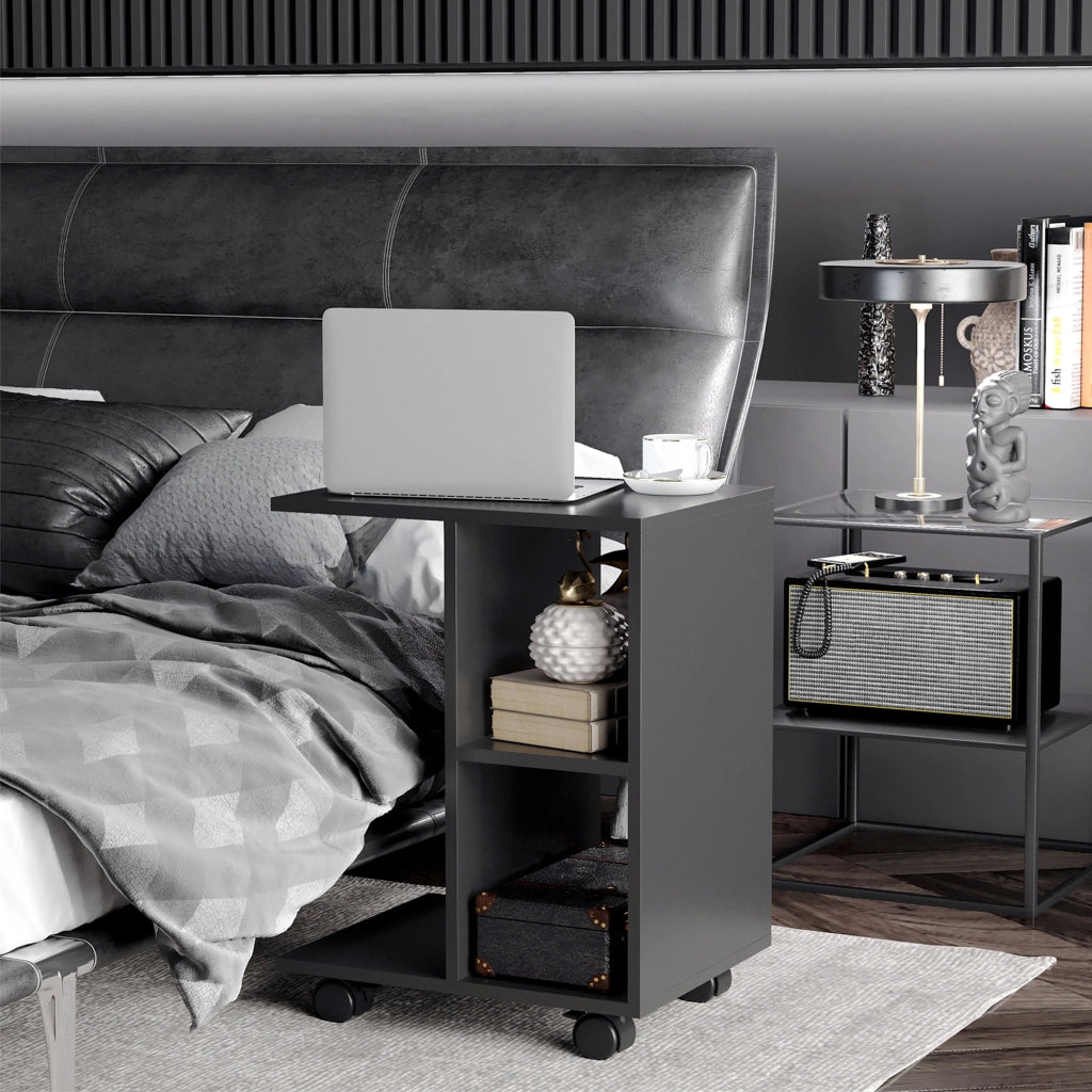 Tavolino con rotelle ¨C zephmum ¨C 45x35x58 cm nero