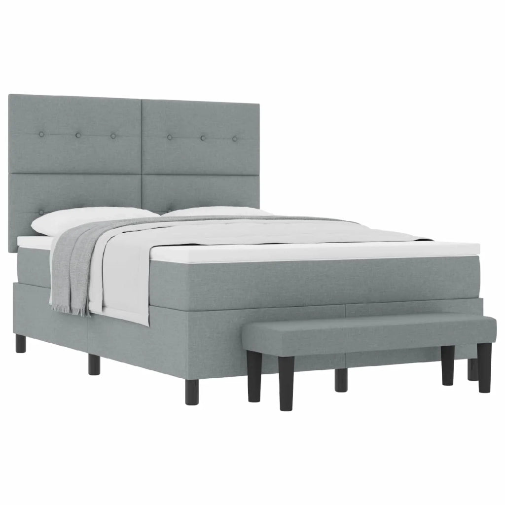 Letto a molle con materasso Grigio chiaro 160 x 200 cm Tessuto