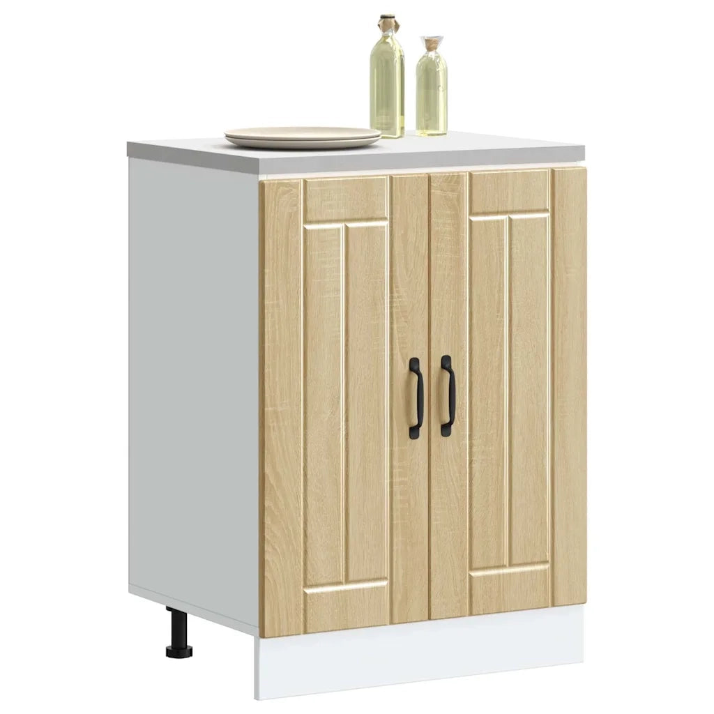 Mobile base lavello-Armadietto da bagno Lucca Rovere Sonoma in Legno Multistrato 955954