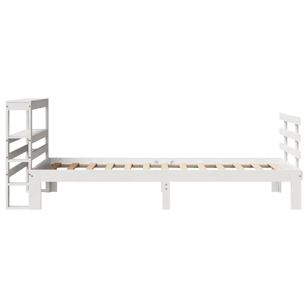 vidaXL Giroletto con Testiera senza Materasso Bianco 90x200 cm