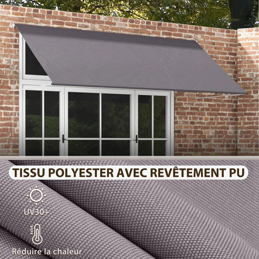 Tenda da sole retrattile regolabile ¨C Minimal ¨C grigio scuro 300x120 cm in alluminio e poliestere