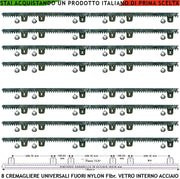 Kit Cremagliera Universale M4 Antiusura Otto Pezzi da 1 Metro in Nylon Antirumore Con Anima in Acciaio Portata 6 Q.li Max 10 Q.li 6 Bulloni Per Metro Ricambio Cancello Scorrevole Giunture ad Incastro