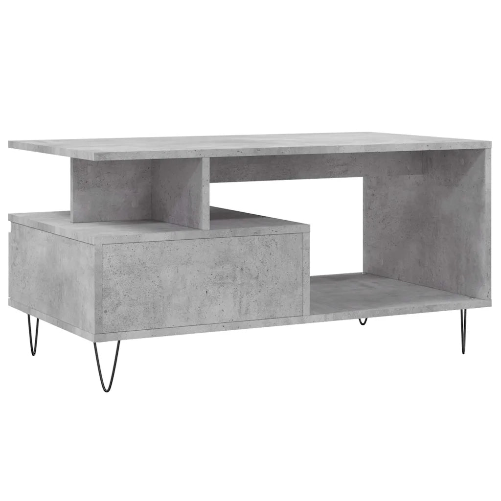 Tavolino salotto | Tavolino da caff¨¨ | Tavolino da Soggiorno Grigio Cemento 90x49x45 cm Legno Multistrato