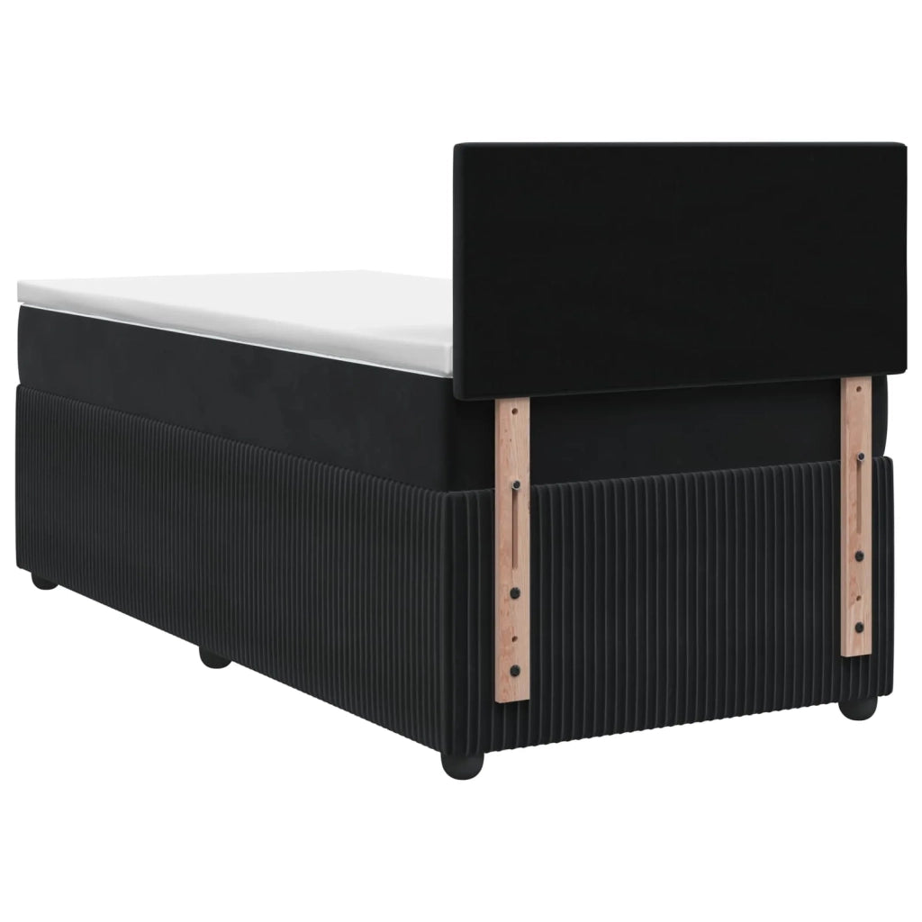Letto box spring con materasso Nero 80 x 200 cm Velluto 3451567