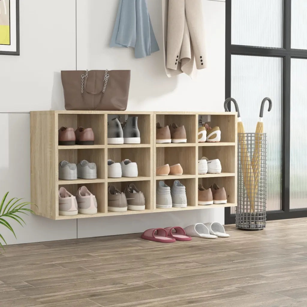 Scarpiere 2 pz-Set di 2 Scaffale per scarpe Rovere Sonoma 52,5x30x50 cm