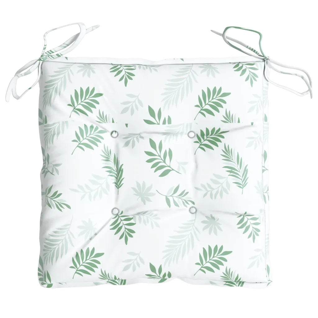 Cuscini per Sedia 2 pz Motivo a Foglie 40x40x7 cm Tessuto 361495