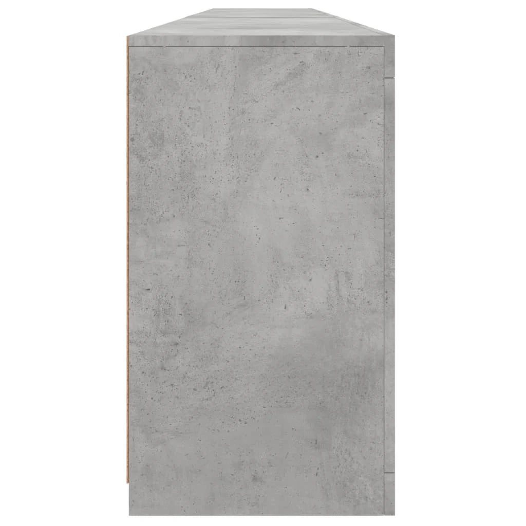 Buffet credenza cassettiera armadio mobile contenitore organizer per cucina soggiorno salotto con luci LED 283 x 37 x 67 cm grigio 02_0029995