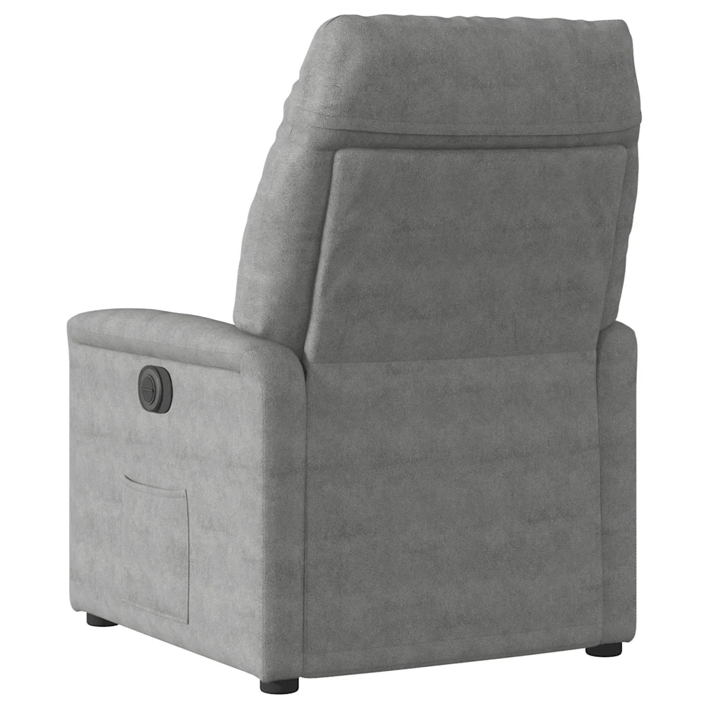 Divano Sedia-Poltrona Alzapersona Reclinabile Grigio Scuro Microfibra
