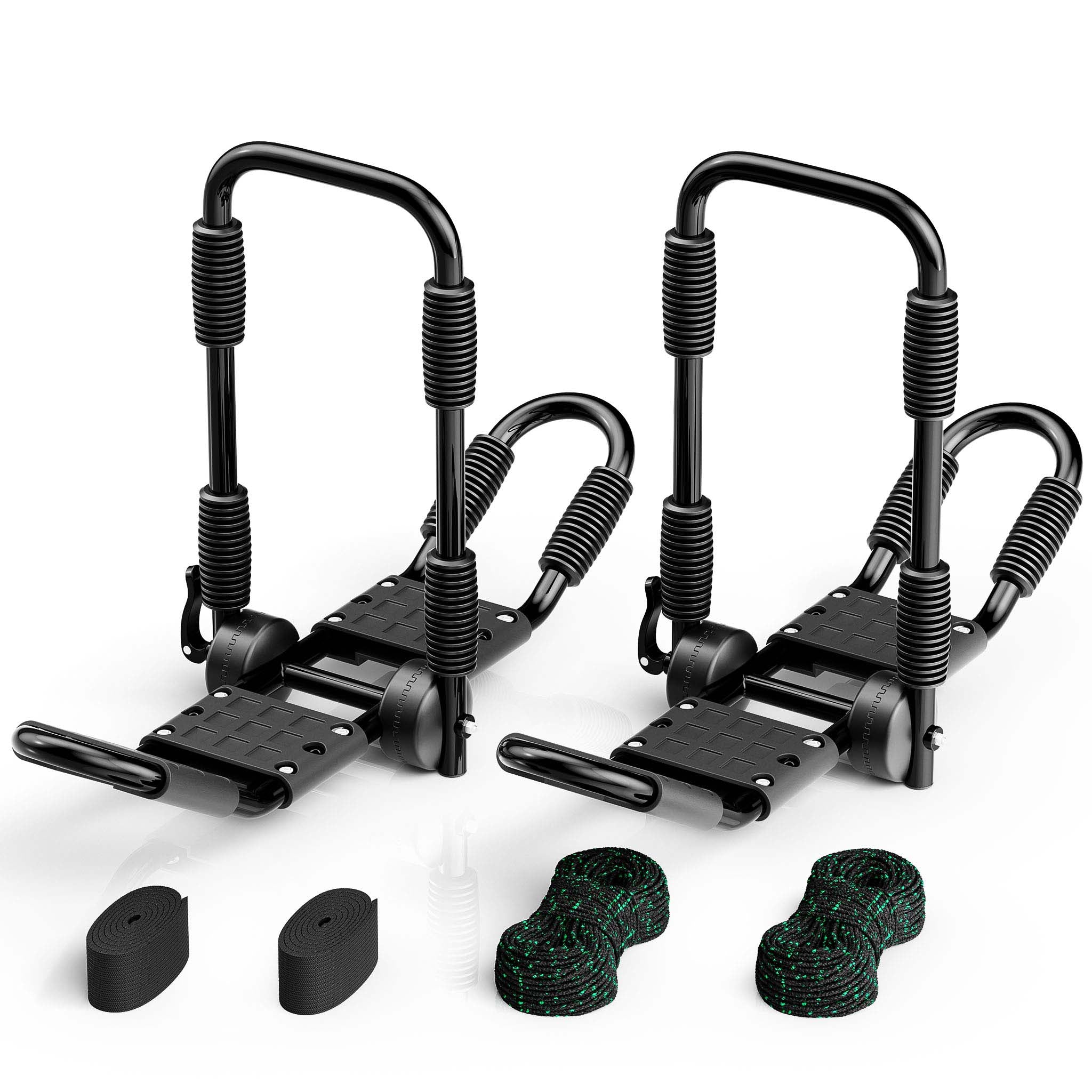 Porta kayak da auto a forma di J 2 pz. Ripiegabili In alluminio Porta canoa/kayak Cinghie incl.
