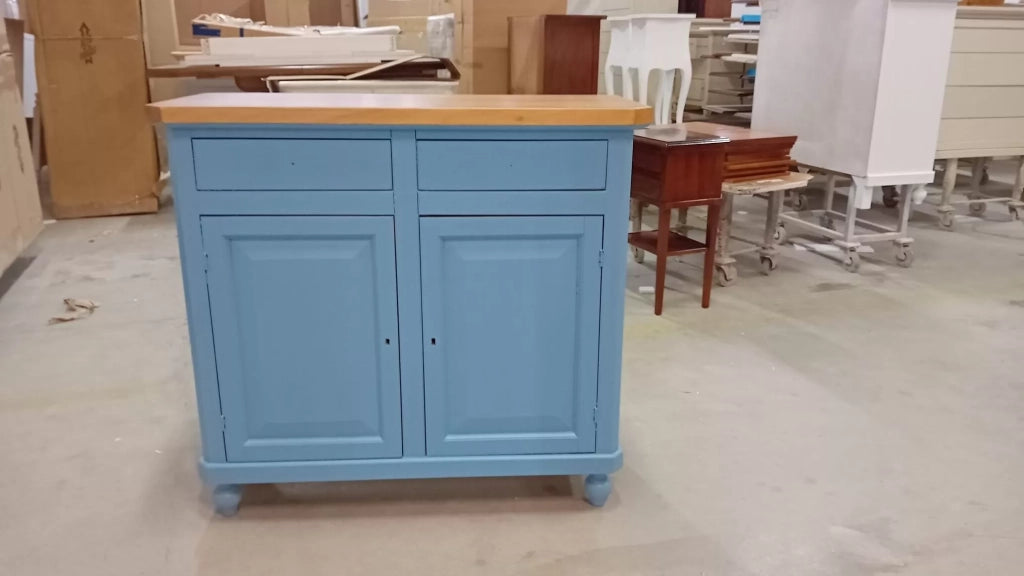Credenza carta da zucchero shabby 2 porte 2 cassetti 104x43x98 - Mobili 2G