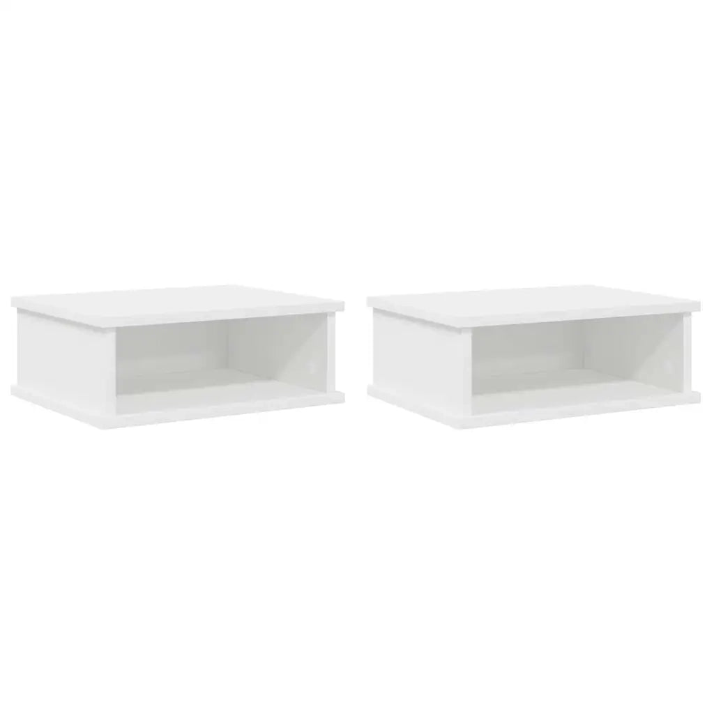 Set di 2 Comodini | Armadio da Notte | Mobiletto da notte Bianco 40 x 31 x 15 cm Legno multistrato