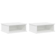 Set di 2 Comodini | Armadio da Notte | Mobiletto da notte Bianco 40 x 31 x 15 cm Legno multistrato