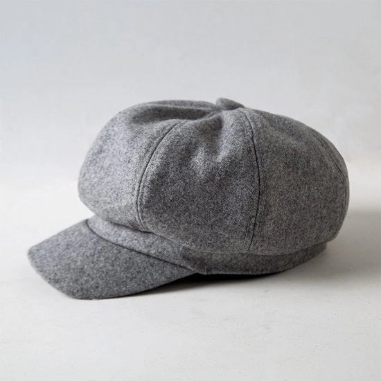 Cappello per donne - stile retro - cappello in lana - copricapo caldo e soffice - cappello da sole per inverno - cappello a forma di becco d'anatra - cappello da sole e impermeabile - grigio - 13cm