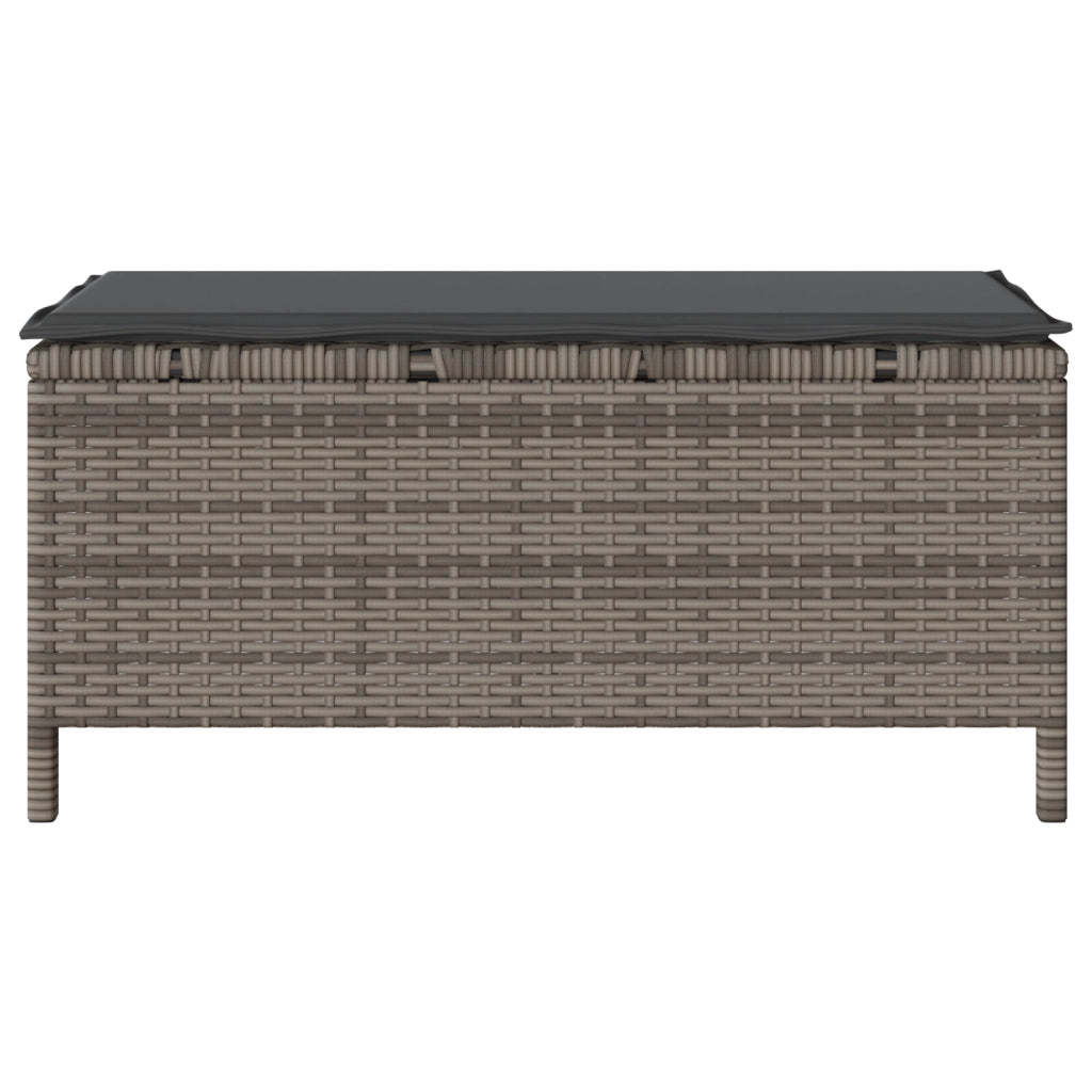 Set da Pranzo da Giardino 3 Pezzi con Cuscini Grigio in Polyrattan e Acacia