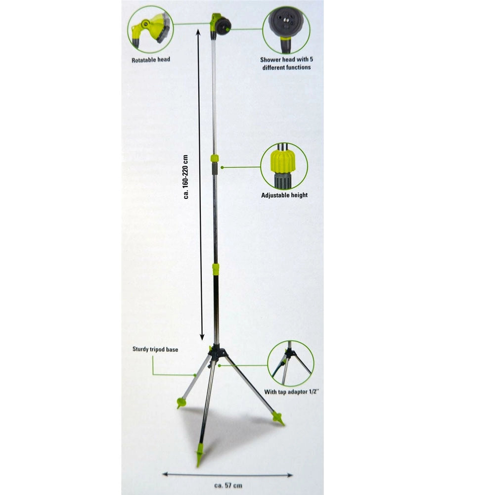 Doccia Giardino Piscina Esterno Doccetta Campeggio Stand Regolabile 220 cm