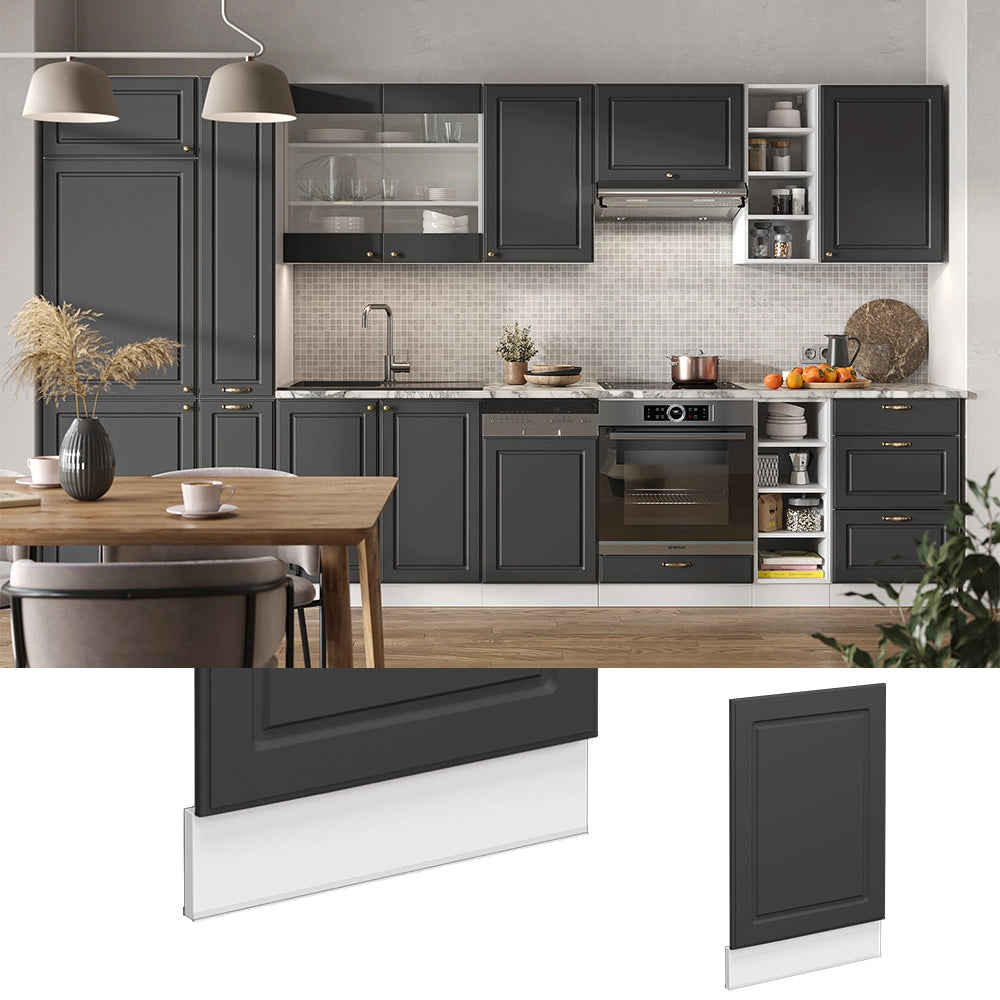 Pannello frontale Fame-Line Antracite-oro/Bianco 45 cm senza piano di lavoro Vicco