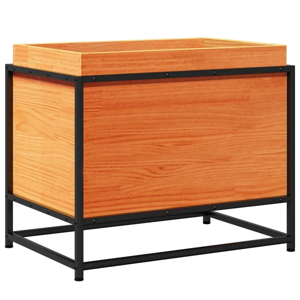Fioriera Giardino-Vaso da Esterno-Contenitore per Piante Marrone Cera 60x50x40 cm Legno Massello Pino