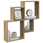 Scaffale a Parete Rovere Artigianale 80x15x78,5 cm Truciolato