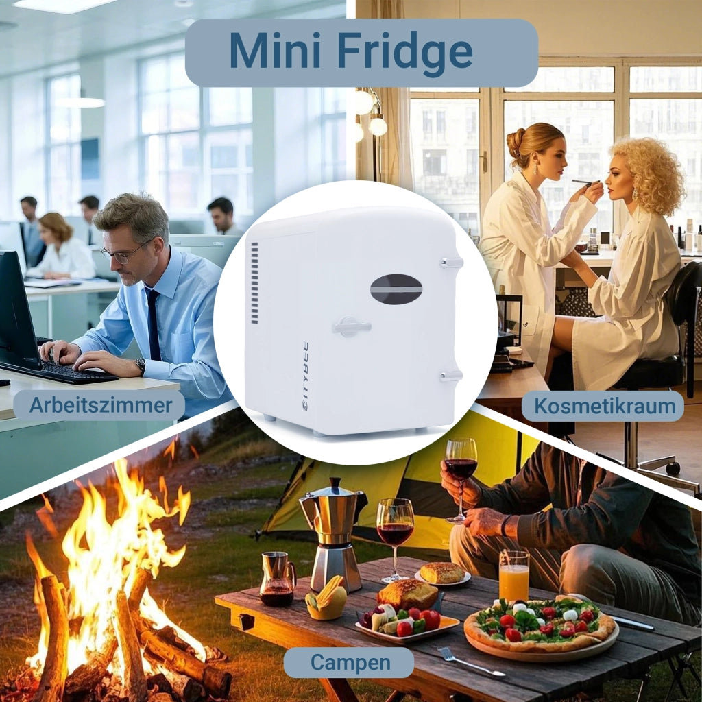 ZMH Mini frigo 4L bianco 12V/230V silenzioso per auto campeggio ufficio