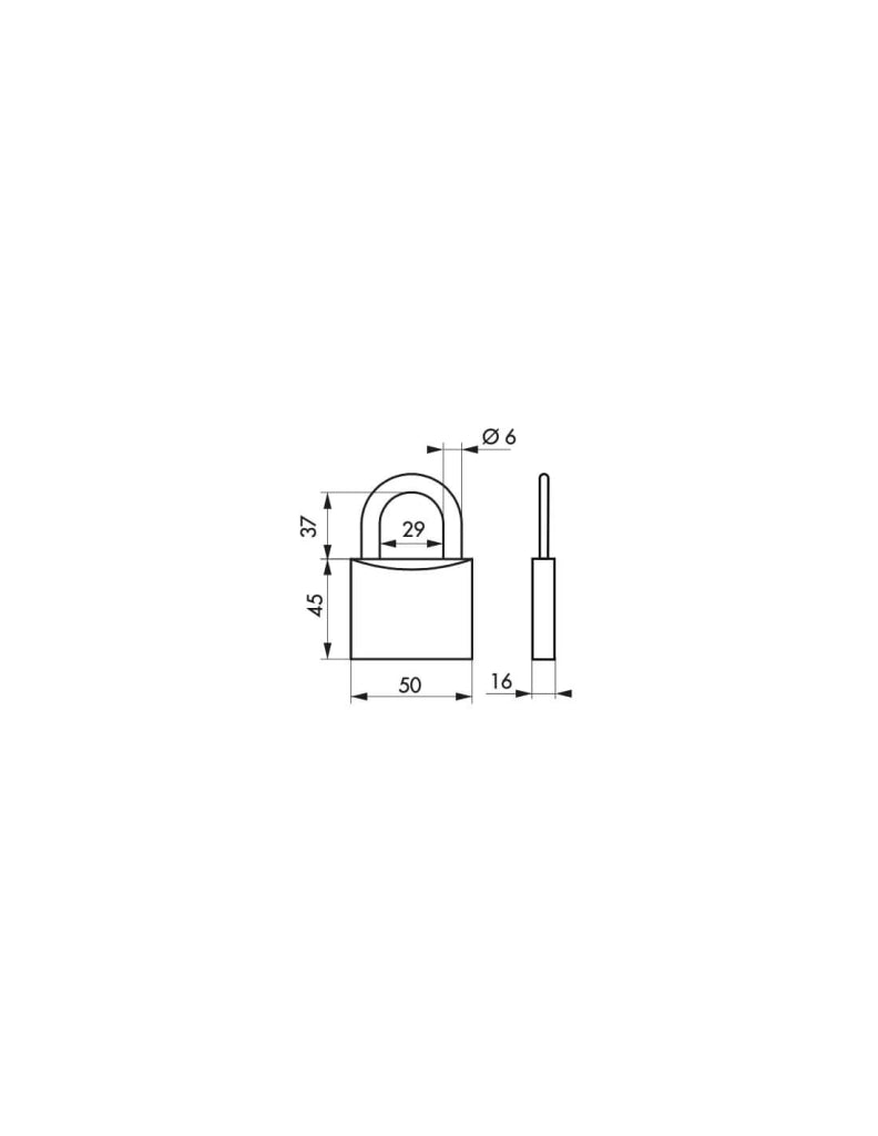 Lucchetto Inox Transit 2 50mm - arco Inox - 2 chiavi reversibili - THIRARD