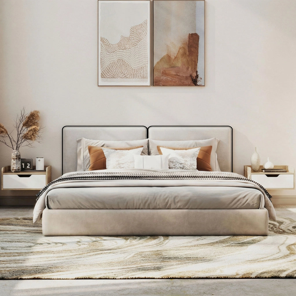 Comodino a muro con cassetto e piano rialzato ¨C zephmum ¨C 40x30x19,5 cm